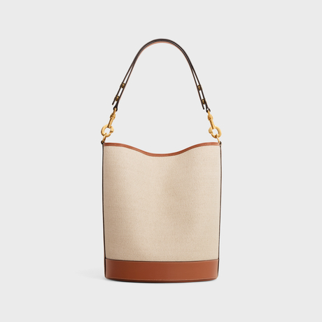 SAILOR BUCKET CUIR TRIOMPHE IN TEXTILE AND CALFSKIN NATURAL / TAN - Image 3